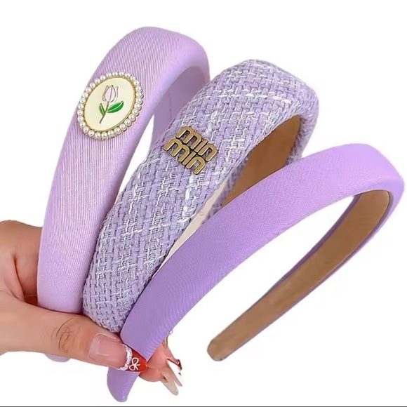 Retro Lilac Tweed Headband